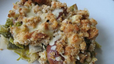 Crumble de poireaux au cheddar