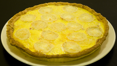 Tarte jambon-courgettes gratinée au chèvre