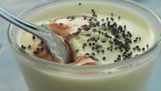 Panna cotta au citron cœur coulant fraise