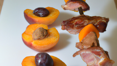 Brochette d'abricot et magret de canard