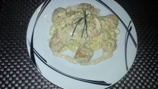 Linguines aux noix de saint jacques et gambas