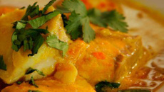 Fricassée de cabillaud et de saumon de Norvège au curcuma