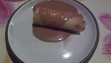 Nems Banane-Chocolat sauce au Carambar