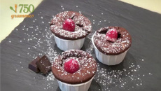 Fondant au chocolat et aux framboises