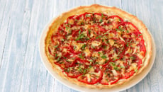 Tarte tomate, poulet et moutarde