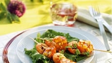Brochettes de langoustines aux abricots