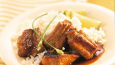 Travers de porc caramélisé au miel