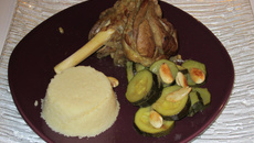 Souris d'agneau aux courgettes et aux amandes