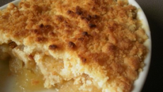 Crumble pomme, banane, caramel