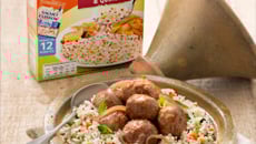 Boulettes de bœuf à la marocaine, riz, couscous et quinoa