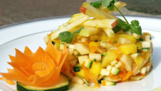 Tartare multicolore à l'émulsion de pomme et à la coriandre