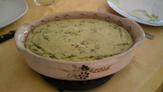 Clafoutis léger de courgettes au roquefort