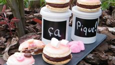 Macarons chocolat & tagada pink