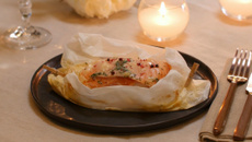 Papillote de cabillaud au saumon fumé