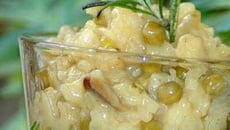 Risotto aux champignons frais et petits pois