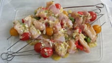 Brochettes de dinde, marinade thym-citron