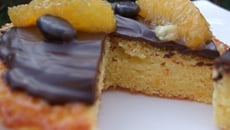 Moelleux à l'orange, nappage gourmand au chocolat