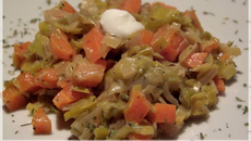 Fondue de poireaux et de carottes au cidre