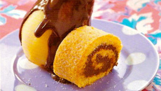 Gâteau roulé façon poire belle-Hélène
