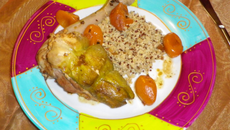 Cuisse de pintade farcie au citron vert et kumquats confits