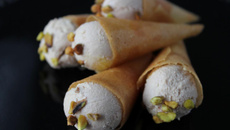 Cornet boule de foie gras, chutney d'abricots