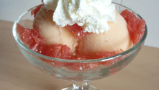 Sorbet aux agrumes oranges pamplemousse