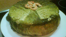 Mille-feuille de chou au poisson