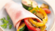 Cornet de jambon cuit aux légumes grillés