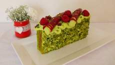 Cake pistache framboise