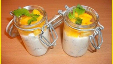 Faisselle à la mangue et menthe