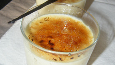 Créme à la vanille et au nougat façon crème brulée