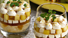 Verrines de pommes et camembert