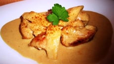 Poulet coco, curry et pomme