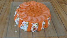 Gâteau de riz, salade composée