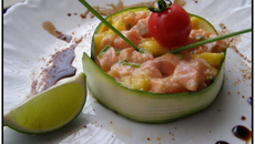Tartare de saumon à la mangue