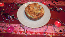 Clafoutis au magret fumé et au gorgonzola