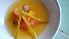 Soupe d'agrumes et fenouil confit