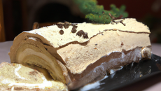 Bûche de Noël au cappuccino et vanille