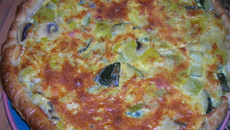 Quiche aux petits légumes et saumon fumé