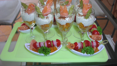 Verrines d'asperges et de carottes