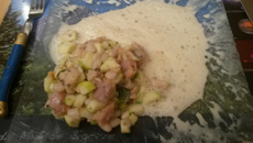 Tartare de truite espuma pamplemousse et huile d'olive