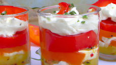 Verrines poivrons aux palet de chèvre