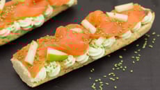 Tartine saint môret-wasabi et saumon pomme verte