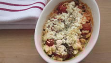 Gratin de courgettes, tomates cerises et féta