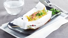 Papillotes de flétan aux petits lardons
