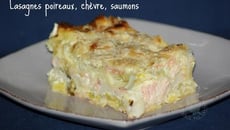 Lasagnes aux 2 saumons, poireaux et chèvre