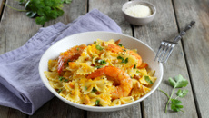 Farfalle aux gambas et potimarron