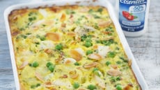 Clafoutis de poisson pommes de terre et petits pois