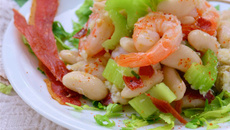 Salade terre-mer aux Haricots Tarbais et jambon de Bayonne croustillant par Silvia Santucci