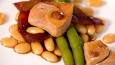 Haricots au foie gras